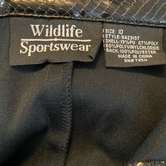 1980s Black Snake Skin Pleather High Waisted Pants - Picture 2 of 13